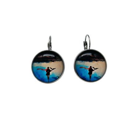 earrings silver steel lonely person